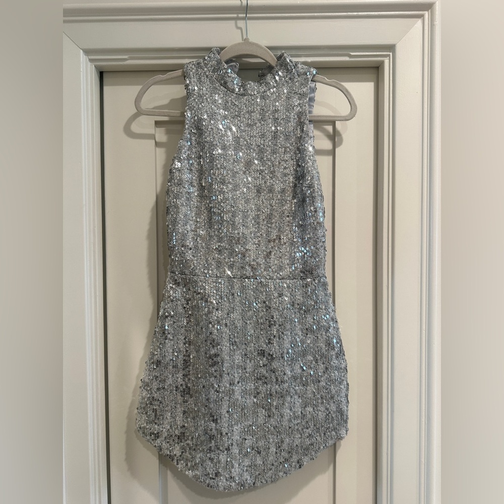 Amanda Uprichard Sky Blue Satin Top